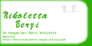 nikoletta berzi business card